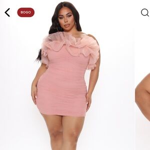 Ruffle Mami Mesh Mini Dress - Mauve